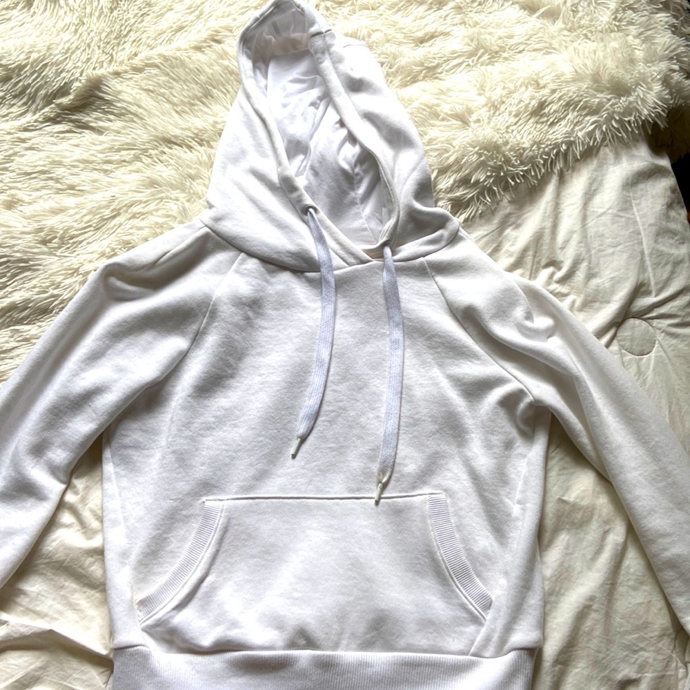 girls all white 90 degree hoodie